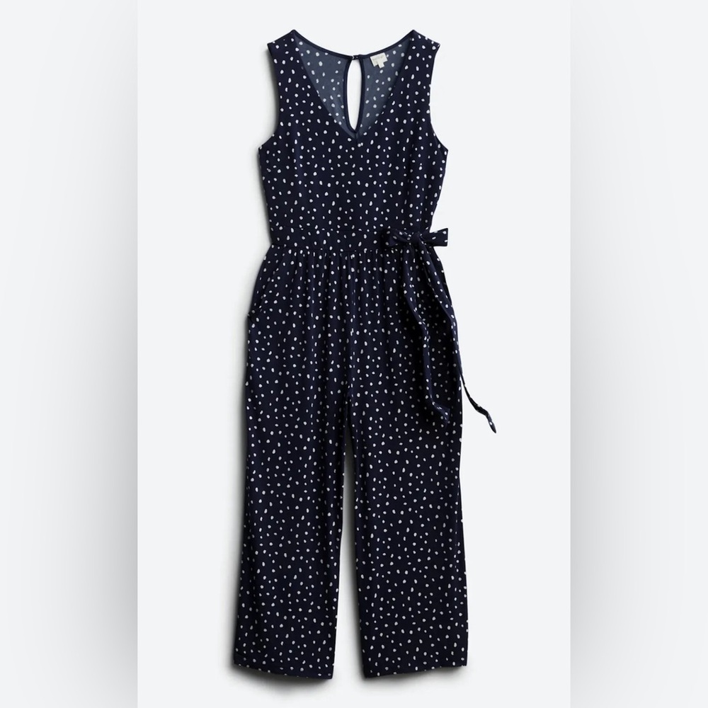 Knit Cropped Jumpsuit, Size L